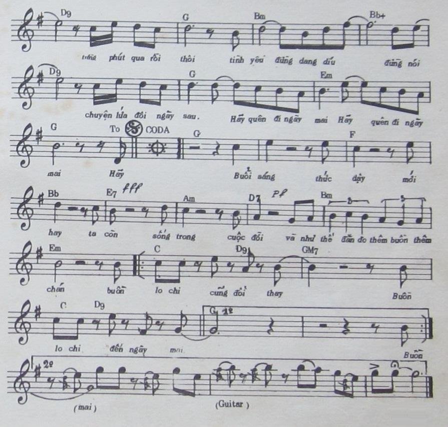 Sheet nhạc Sống Cho Qua Hôm Nay 2